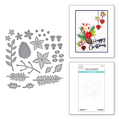 Abbildung von Spellbinders Christmas Blooms Tis The Season Collection Stanzformen, Metall, geätzt