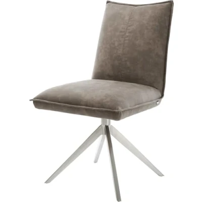 Abbildung von Drehstuhl Lelio Flex Mikrofaser Taupe Vintage Kreuzgestell breit Edelstahl 360 drehbar Wippfunktion Taschenfederkern