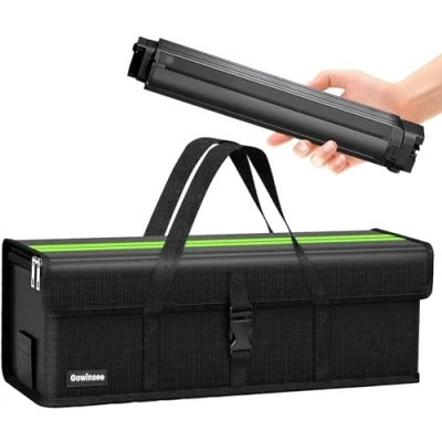 Abbildung von Ebike akku Tasche, Upgrade 6 Schichten Brandschutz Feuerfest Tasche bis 1400C, Wasserdicht Explosionssicher, Lipo Safe Bag für Lagerung Transport Aufladung, schutzhülle Großraum（L）