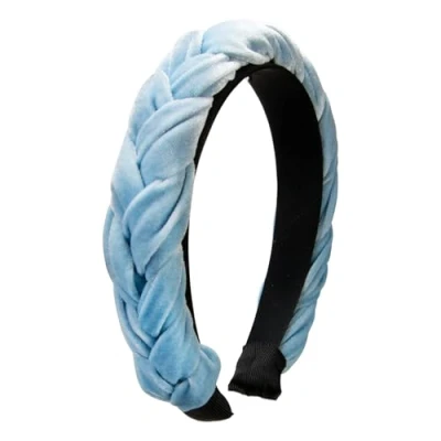 Abbildung von Alpenflüstern Trachten Haarreif Samt Flechtoptik Damen Haarschmuck rutschfest, Haarband geflochten fürs Dirndl (hell blau) ADV132