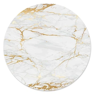 Abbildung von Mauspad Marmor Optik I Ø 22 cm rund Mousepad in Gold weiß grau Standard Größe, rutschfest schlicht modern Stein Granit dv_611