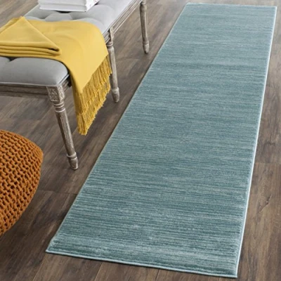 Abbildung von SAFAVIEH Modern Teppich für Wohnzimmer, Esszimmer, Schlafzimmer Vision Collection, Kurzer Flor, Meeresschaum, 91 X 152 cm
