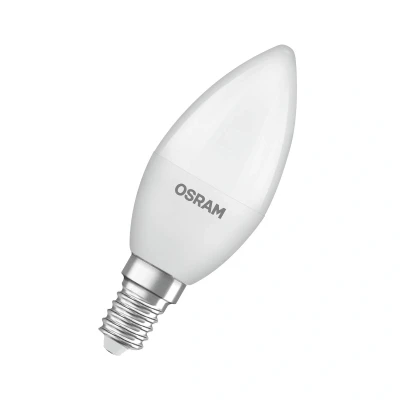 Abbildung von OSRAM LED Lampen, klassische A Kolbenform aus recyceltem plastik, Lebensdauer bis zu 15.000 h, 2.700 K, 4,9W, 470 Lumen, E14, IP20, Single pack