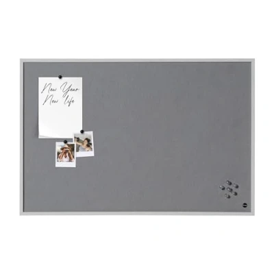 Abbildung von Bi Office Pinnwand New Basic, Grauem Filz mit Holzrahmen, 885x585 mm