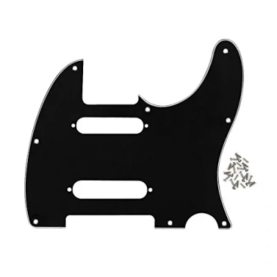 Abbildung von FLEOR 8 Loch SS Gitarren Pickguard Front Scratch Plate mit Befestigungsschrauben für Standard TL Nashville Style, 3 lagig Schwarz/Weiß/Schwarz