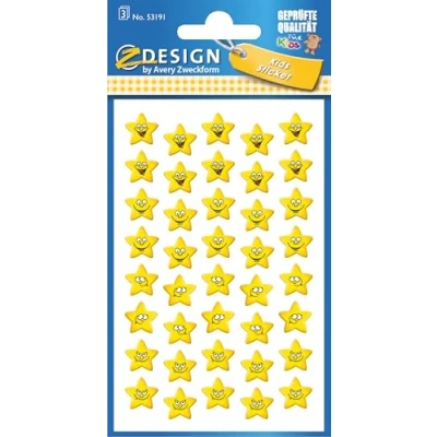 Abbildung von 10 x Z Design Sticker 76x120mm Papier 3 Bogen Motiv Sterne