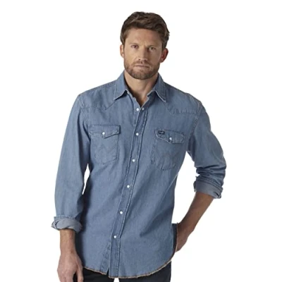 Abbildung von Wrangler Herren westernhemd button down shirts, Stonewashed, XXL EU