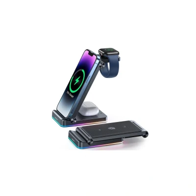 Abbildung von 3in1 Wireless Charging Station Joyroom JR WQN01 (schwarz)