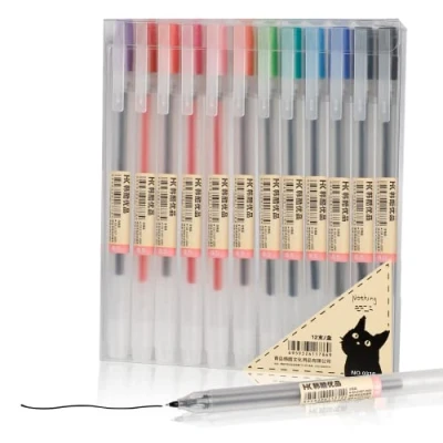 Abbildung von ABEIER Premium japanischer Stil bunte Gelschreiber，12er pack,0，5 mm Stiftspitze, für Journaling, Doodling, Zeichnungen, Notizen