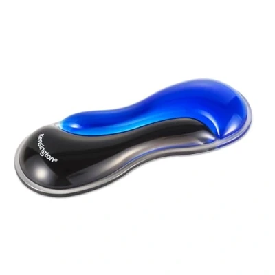 Abbildung von Kensington Slim Duo Gel Maus &amp; Trackball Handgelenkstütze, Mauspad mit Gelkissen, ergonomischer Komfort, für flache PC Mäuse und Trackballs, 192 x 72 22 mm, Schwarz/Blau, K62439WW