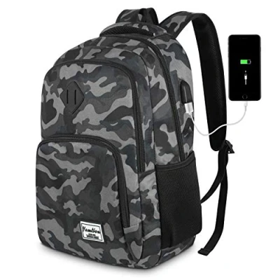 Abbildung von YAMTION Herren Rucksack,Schulrucksack Jungen Teenager mit USB Ladeanschluss für Reisen Camping Schule Arbeit Büro