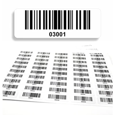 Abbildung von Barcodeetiketten 03001 04000 fortlaufend 5 stellig DGUV Prüfung Barcode Etiketten 1.000 Stck Strichcode Elektrotechnik Code128 selbstklebend 50x17mm (03001 04000)