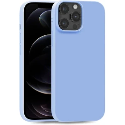 Abbildung von MyGadget Hülle kompatibel mit iPhone 12 Pro Max robuste Handyhülle TPU Case Slim Silikonhülle Back Cover Kratzfest Schutzhülle matt Baby Blau