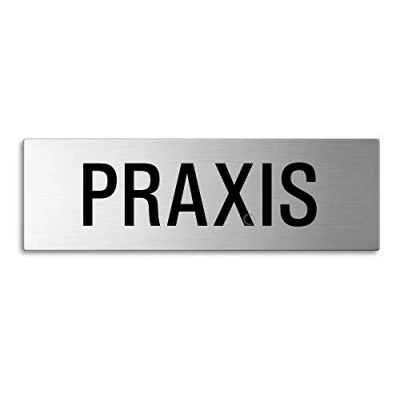 Abbildung von OFFORM DESIGN Edelstahl Schild Türschild 255x80 mm selbstklebend Praxis 7425