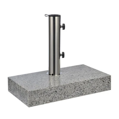 Abbildung von Spetebo Wand Sonnenschirmständer aus Granit eckig Gewicht 25 kg Schirmständer mit Feststellschrauben