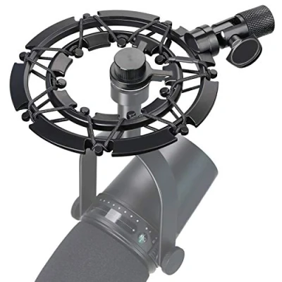 Abbildung von SUNMON Shure MV7 Stoßdämpferhalterung, kompatibel mit Mikrofon, Stoßdämpferhalterung reduziert Vibrationsgeräusche, passender Mikrofonständer, Galgenarm von