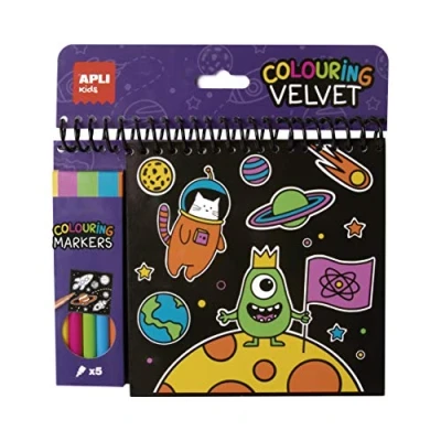 Abbildung von APLI Kids 18508 Coloring Velvet Block mit Stiften, Unica