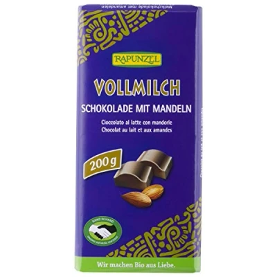 Abbildung von Rapunzel Vollmilch Schokolade mit ganzen Mandeln 200 g