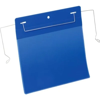 Abbildung von Durable Drahtbügeltasche (A5 quer) Packung à 50 Stück blau, 175207