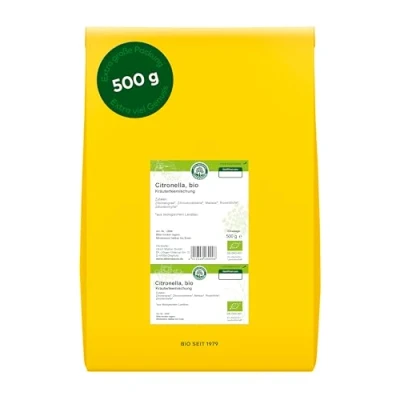 Abbildung von LEBENSBAUM Citronella, Kräuterteemischung, 500 g, 100% Bio, zitronig, frisch für den Durst von Feinschmeckern