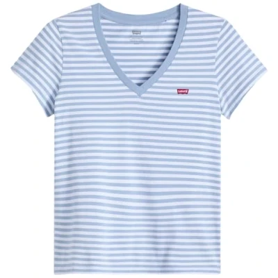Abbildung von Levi&#039;s Perfect V NECK Tshirt print, Damen, Größe: XXS, Dusty blue