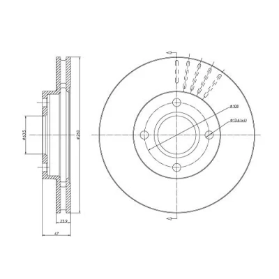 Abbildung von METELLI Bremsscheibe FORD: Cougar Coupe, SCORPIO 2, MONDEO 2 Kombi 260,0mm 24,0mm 4 63,5mm Belüftet 23 0316 Bremsscheiben, Scheibenbremsen