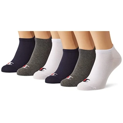 Abbildung von Champion Unisex Core 6PP Sneaker Freizeitsocken, Marineblau, Weiß, Hellgrau Meliert, 35 38 (6er Pack)