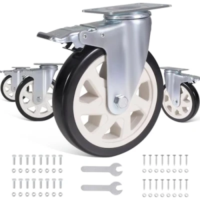 Abbildung von BAOLIHUI 4er Set Lenkrollen für Möbel 150MM Möbelrollen mit Bremse Schwerlastrollen 1000kg Schwerlast Rollen Transportroller Werkbank Werkzeugwagen Paletten