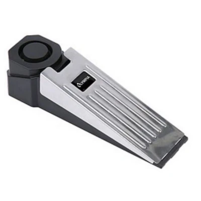 Abbildung von OLYMPIA OFFICE Türstopper T300 Elektronischer mit Alarm und Erschütterungssensor, Türkeil, Türblocker Sirene Türalarm, silber/schwarz