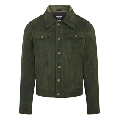 Abbildung von Herren Trucker Jeansjacke aus Ziegenwildleder im Westernstil Yangon
