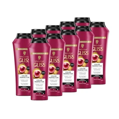 Abbildung von Gliss Shampoo Colour Perfector (10x 250 ml), Haarshampoo mit Hyaluron Komplex &amp; Cranberry Extrakt, Color für coloriertes, gesträhntes und gefärbtes Haar