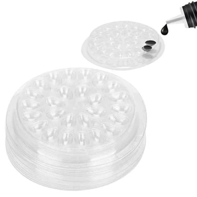 Abbildung von 50 teile/satz Falsche Wimpern Kleber Halter, Kunststoff Kleberdichtung Blume Form Pad für Wimpernverlängerung Halter mit 27 Wells Make Up Werkzeuge
