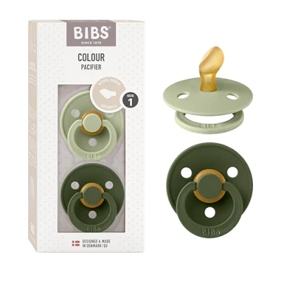 Abbildung von BIBS Colour Schnuller 2er Pack Latex Größe 1 Anatomisch, Sage/Hunter Green