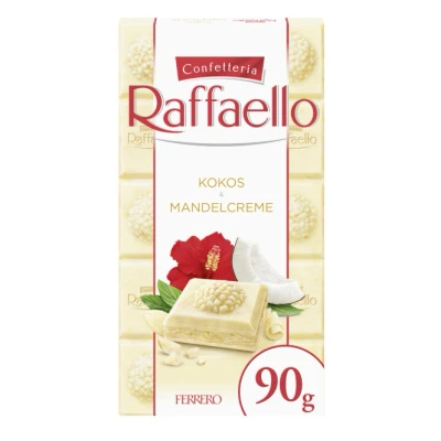 Abbildung von Ferrero Raffaello Tafel Weiße Schokolade mit Kokos und Mandelcreme 1 x 90 g Schokoladentafel