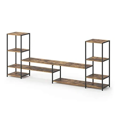 Abbildung von Vicco Lowboard Fyrk, Eiche rustikal/Schwarz, 226 x 93 cm