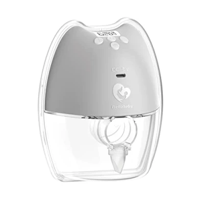 Abbildung von Tragbare Milchpumpe Elektrische, Bellababy Milchpump Elektrisch,Auslaufsichere Milch, Wiederaufladbare Freihändige Elektrisch mit 4 Modi und 9 Stufen (Grau)