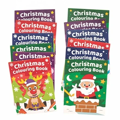 Abbildung von Baker Ross FC173 Weihnachten Mini Malbücher für Kinder 12er Pack, Malbuch Kinder, Partytüten oder kleine Kindergeschenke, Adventskalendergschenke, Kleines Nikolaus Geschenk