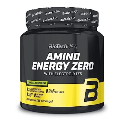 Abbildung von BioTechUSA Amino Energy Zero with Electrolytes Pre workout 9 essentielle Aminosäuren Koffein Zuckerfrei, Glutenfrei, 360 g, Limette