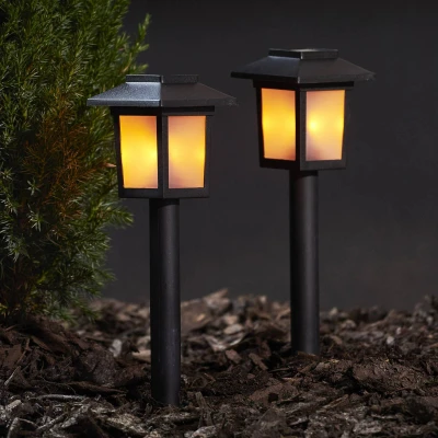 Abbildung von LED Solar Sockelleuchte Flame Mini im 2er Set
