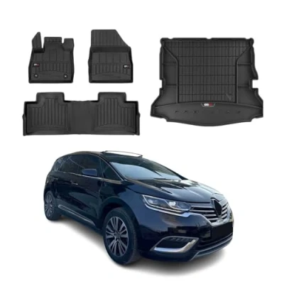 Abbildung von OMAC Fußmatten &amp; Kofferraumwanne Set kompatibel mit Renault Espace 2015 2024 Gummi 4X