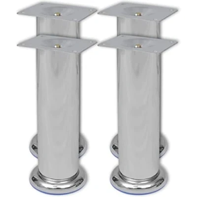 Abbildung von vidaXL 4X Möbelfuß Chrom Ø50 180mm Sofafuß Sockelfüße Stützfuß Schrankfuß