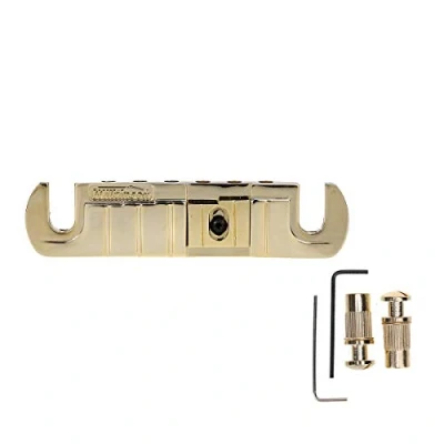 Abbildung von Wilkinson GTB Verstellbar Intonated Wraparound Steg Bridge für Les Paul Style E Gitarre, Gold