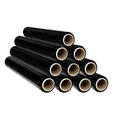Abbildung von Film Rot zum Verpacken von 50 cm x 300 m Länge, elastische Folie, manuelle Verpackung (Schwarz, 10 Rollen)