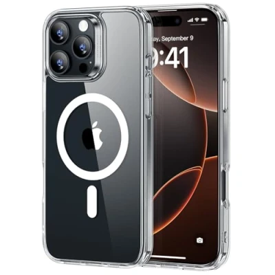 Abbildung von ESR für iPhone 16 Pro Hülle, kompatibel mit MagSafe, stoßfester militärnorm Schutz, magnetische Handyhülle Case, Classic Hybrid Hülle (HaloLock), Klar