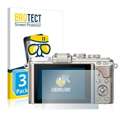 Abbildung von BROTECT Schutzglas für Olympus PEN E PL8 (3 Stück) Schutzfolie Panzer Folie Glas [Extrem Kratzfest 9H, Anti Fingerprint, Ultra Transparent]