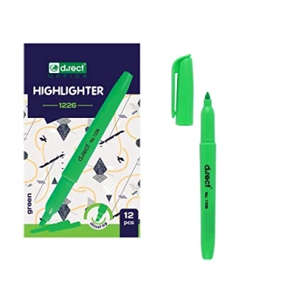 Abbildung von D.RECT 1226 Textmarker mit Schrägkeilspitze Grün x 12 Stück