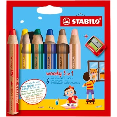 Abbildung von STABILO Buntstift Woody 3 in 1, Verschiedene Sets mit/ohne Spitzer