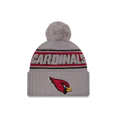 Abbildung von New Era Arizona Cardinals NFL 2024 Sideline Sport Knit Grau Bommelmütze One Size