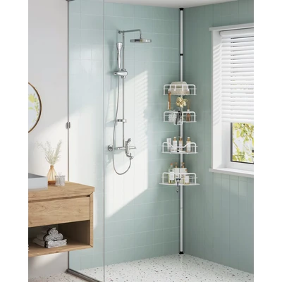 Abbildung von SONGMICS Duschablage, Duschregal, Badregal, Duschablage ohne Bohren, Gesamthöhe 80 323 cm