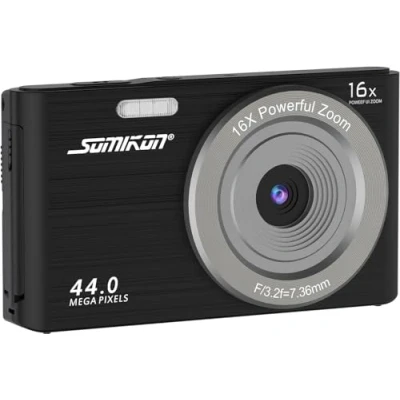 Abbildung von Somikon Digitalkamera: Digitale Foto Kompaktkamera, interp. 4K Auflösung, Sony Sensor, 44 MP (Fotokamera, Fotoapparat, Digital Camera)